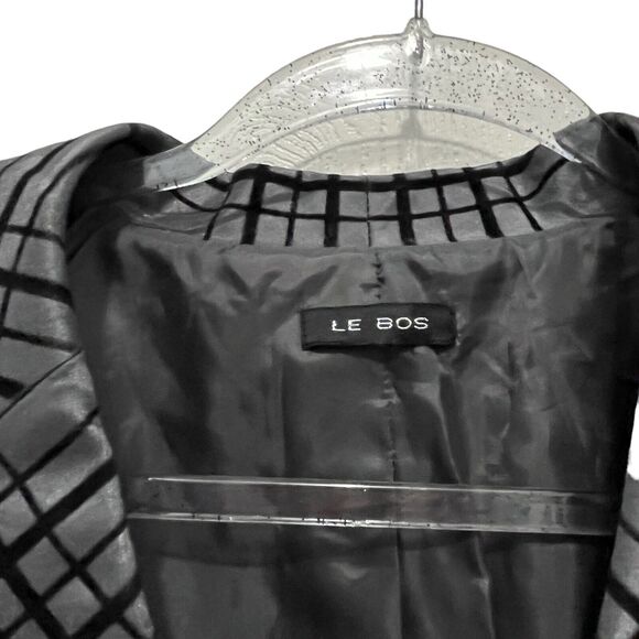LE BOS Blazer Jacket Silver Gray Women Size 18W Holiday MSRP $140 Career Church - Picture 2 of 16